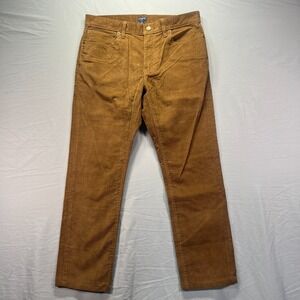 J Crew Corduroy Pants Mens 31x30 (Fits 32x28) Brown Slim Fit Thin Whale Preppy